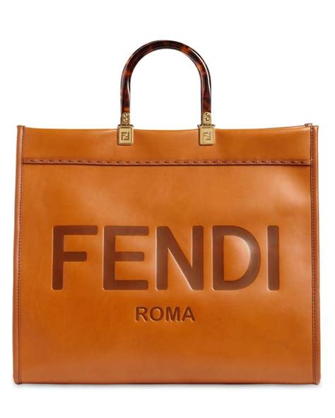 borse donna fendi fab pelle marrone|Fendi Sunshine Small .